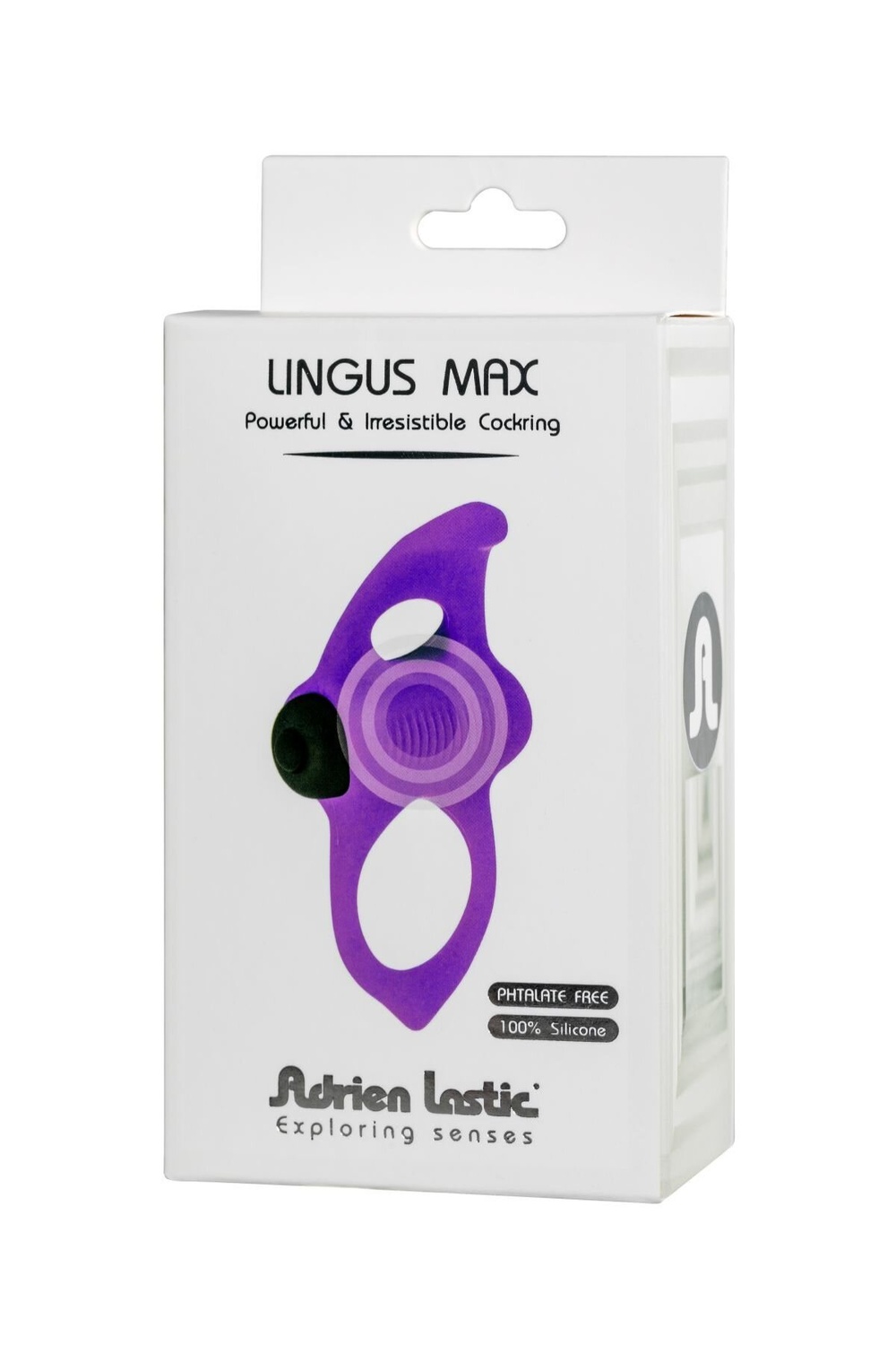 Ерекційне віброкільце Adrien Lastic Lingus MAX Violet з язичком для стимуляції клітора фото