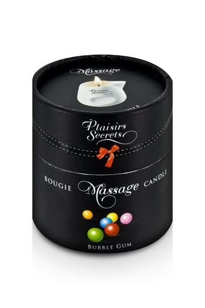 Масажна свічка Plaisirs Secrets Bubble Gum (80 мл) подарункова упаковка, керамічна посудина фото