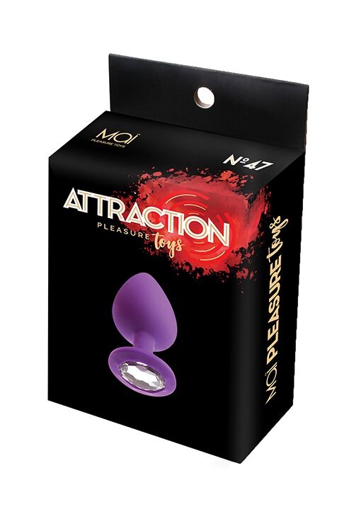 Анальная пробка с кристаллом MAI Attraction Toys №47 Purple, длина 7см, диаметр 2,5см фото