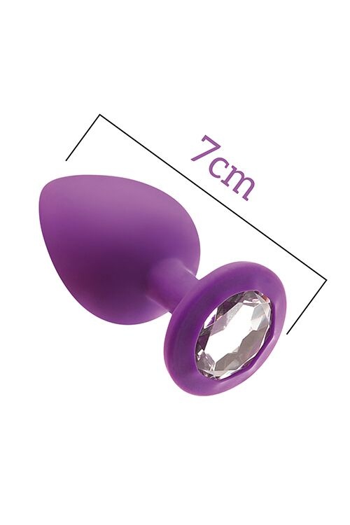 Анальна пробка з кристалом MAI Attraction Toys №47 Purple, довжина 7см, діаметр 2,5 см фото
