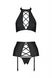 Комплект з імітацією шнурівки Nancy Set black 6XL/7XL - Passion топ, трусики та пояс для панчіх фото 3