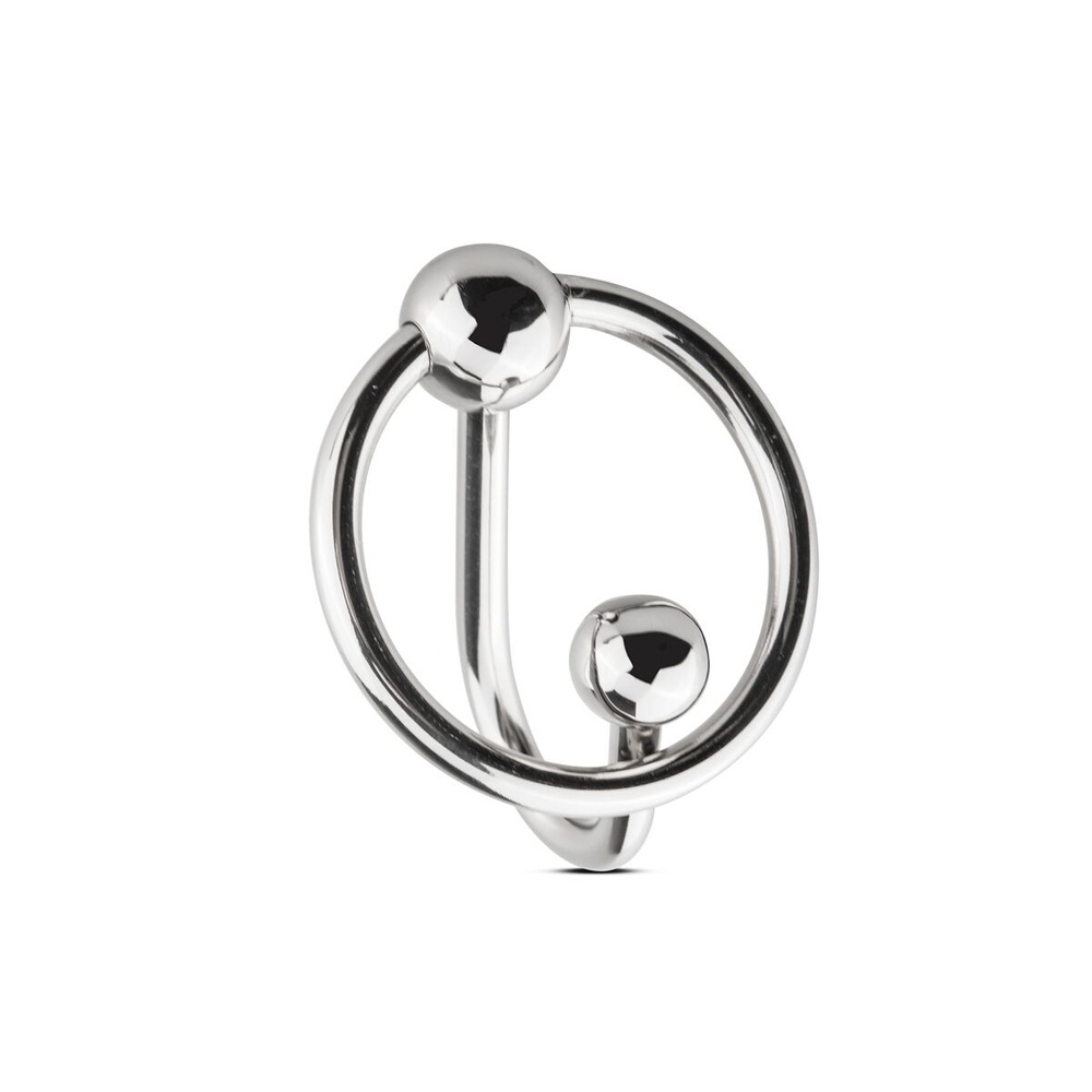 Уретральная вставка с кольцом Sinner Gear Unbendable - Sperm Stopper Solid, диаметр кольца 3,2см фото