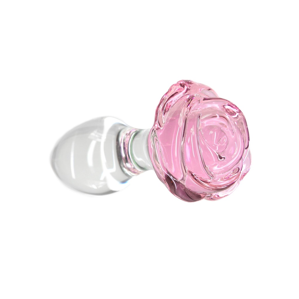 Стеклянная анальная пробка Pillow Talk - Rosy- Luxurious Glass Anal Plug фото
