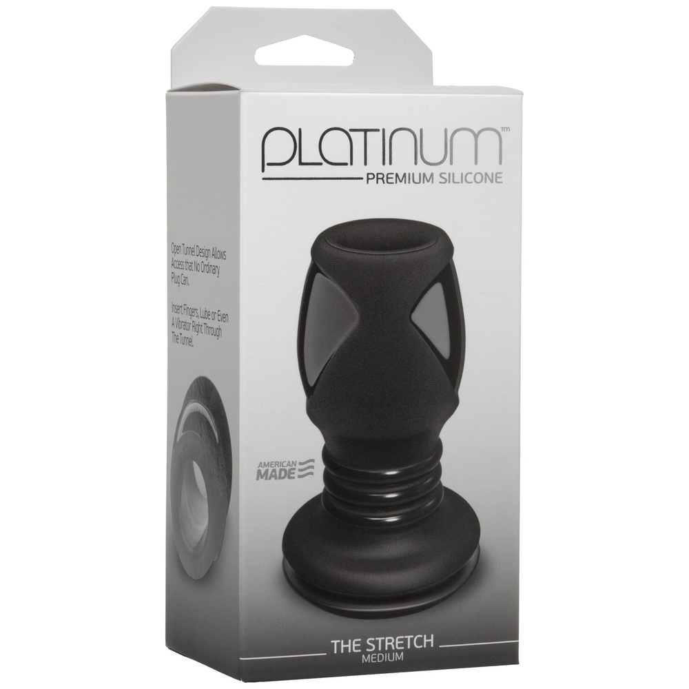 Анальний тунель Doc Johnson Platinum Premium Silicone - The Stretch - Medium - Black фото