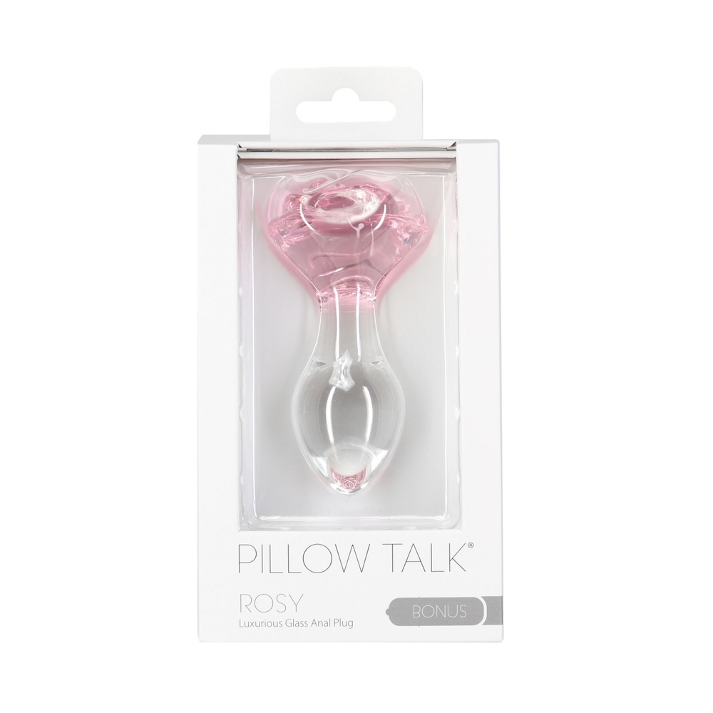 Стеклянная анальная пробка Pillow Talk - Rosy- Luxurious Glass Anal Plug фото