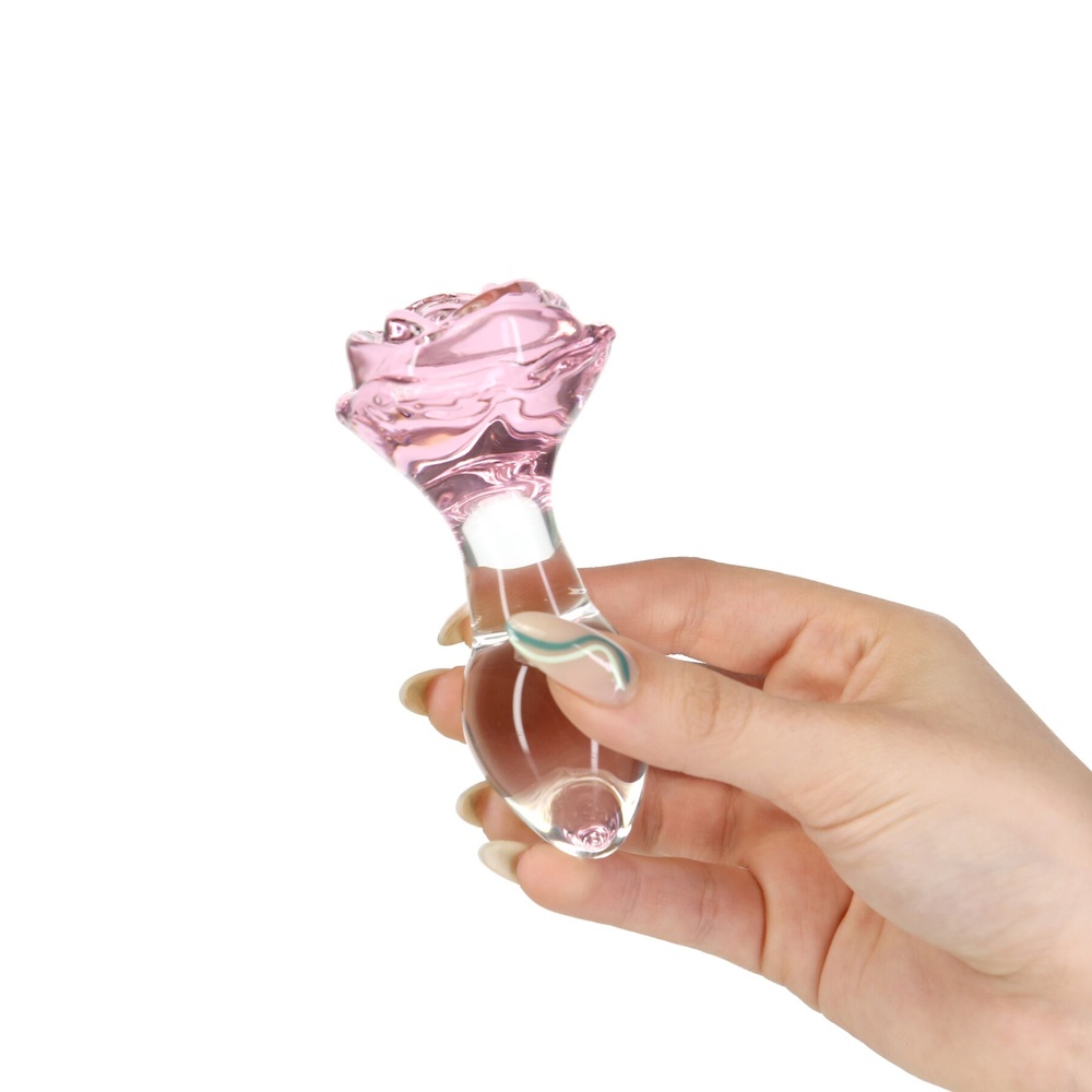 Скляна анальна пробка Pillow Talk – Rosy- Luxurious Glass Anal Plug фото