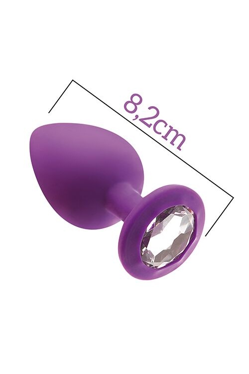 Анальна пробка з кристалом MAI Attraction Toys №48 Purple, довжина 8,2см, діаметр 3,5 см фото