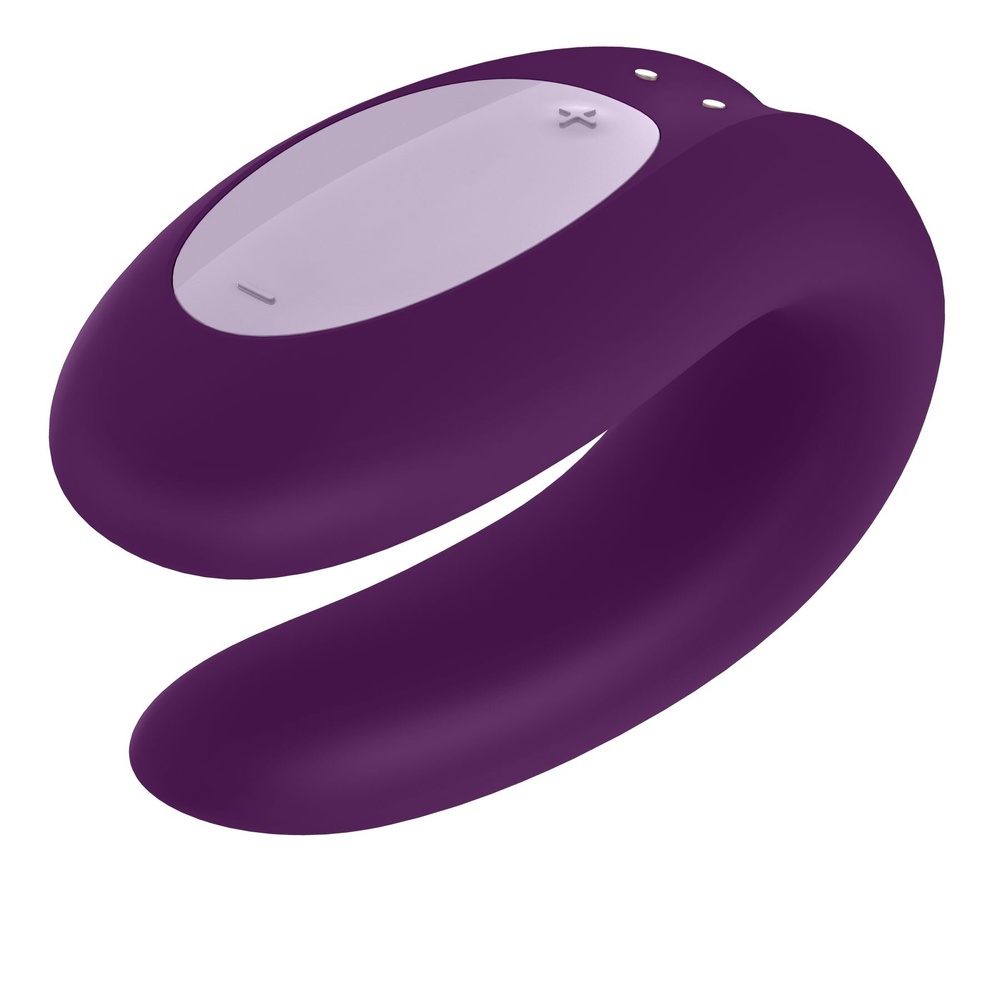 смарт-вібратор для пар Satisfyer Double Joy Violet з широким кліторальним стимулятором фото