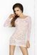 Прозрачная сорочка с длинным рукавом YOLANDA CHEMISE pink S/M - Passion, трусики фото 1