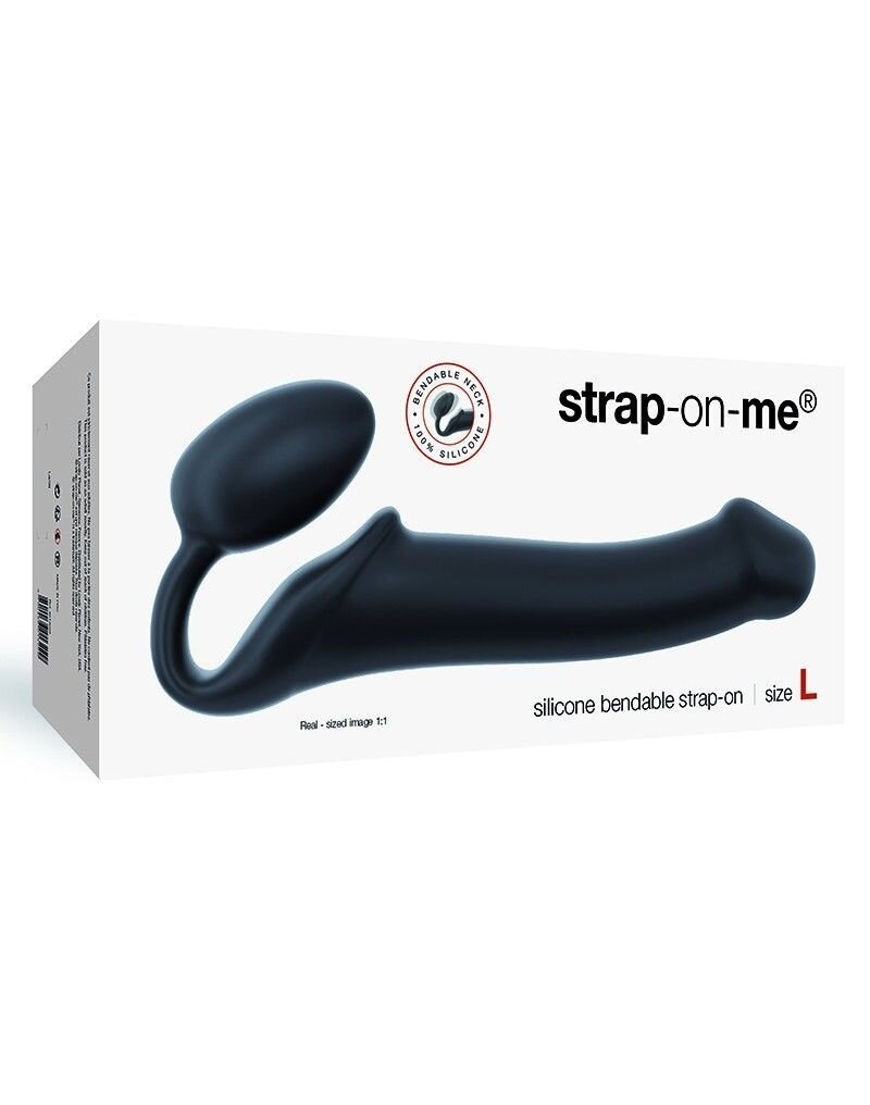 Безремневой страпон Strap-On-Me Black XL, полностью регулируемый, диаметр 4,5см фото