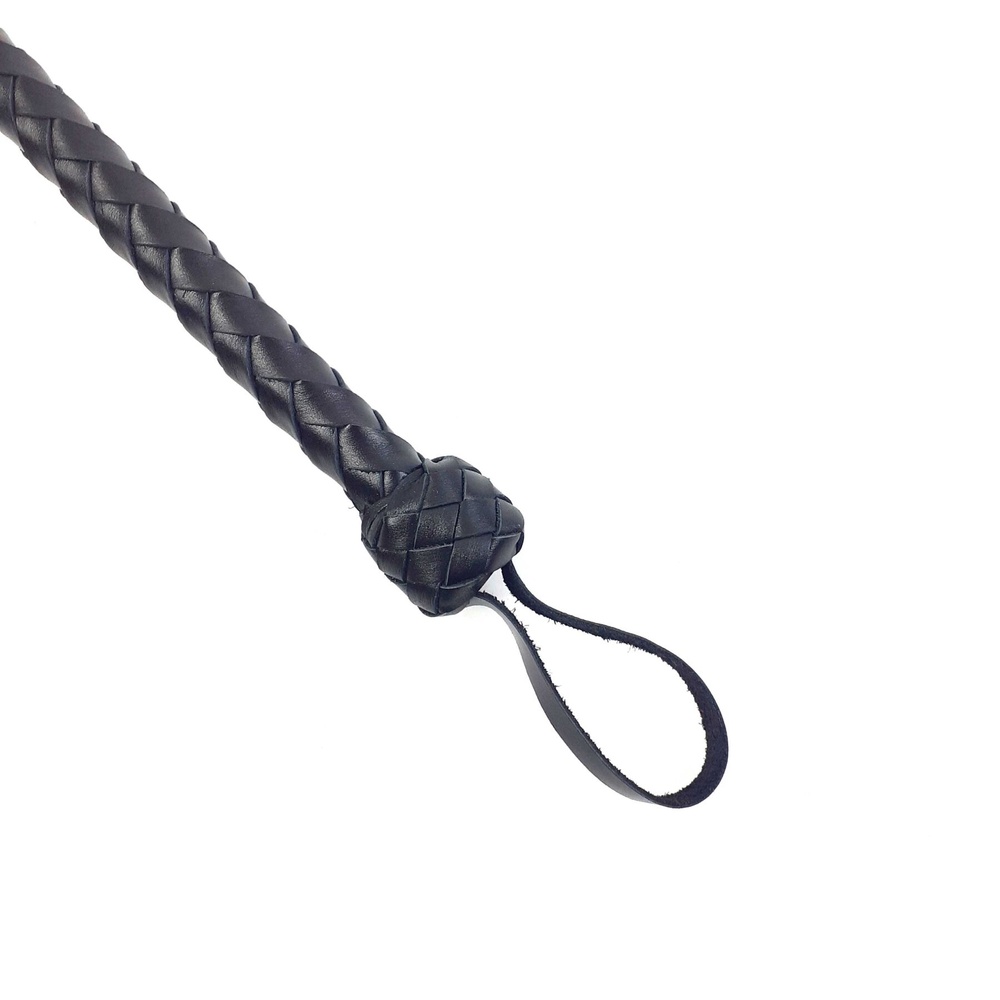 Плеть гибкая Снейк, натуральная кожа, цвет черный, длина - 80 см фото