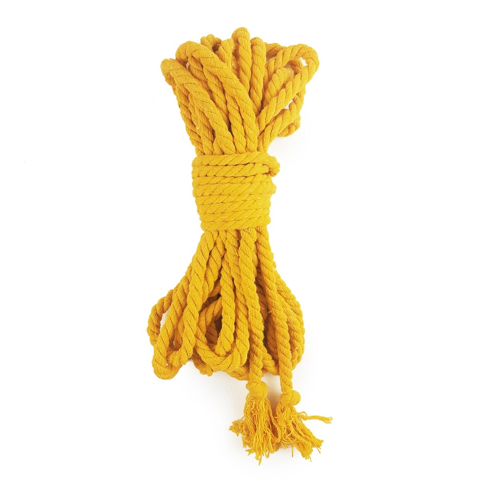 Бавовняна мотузка BDSM 8 метрів, 6 мм, колір жовтий фото