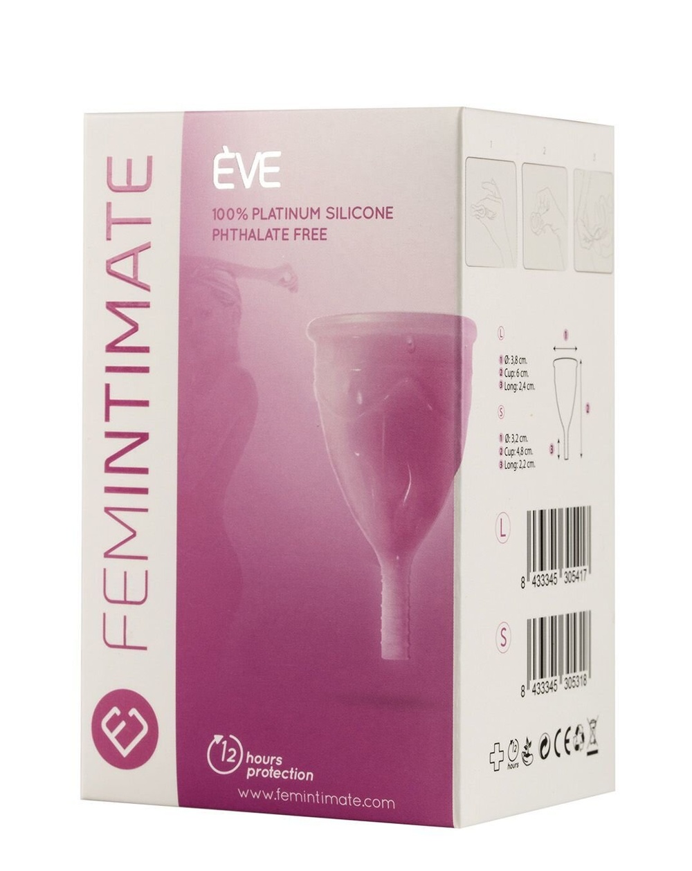 Менструальная чаша Femintimate Eve Cup размер L, диаметр 3,8см, для обильных выделений фото