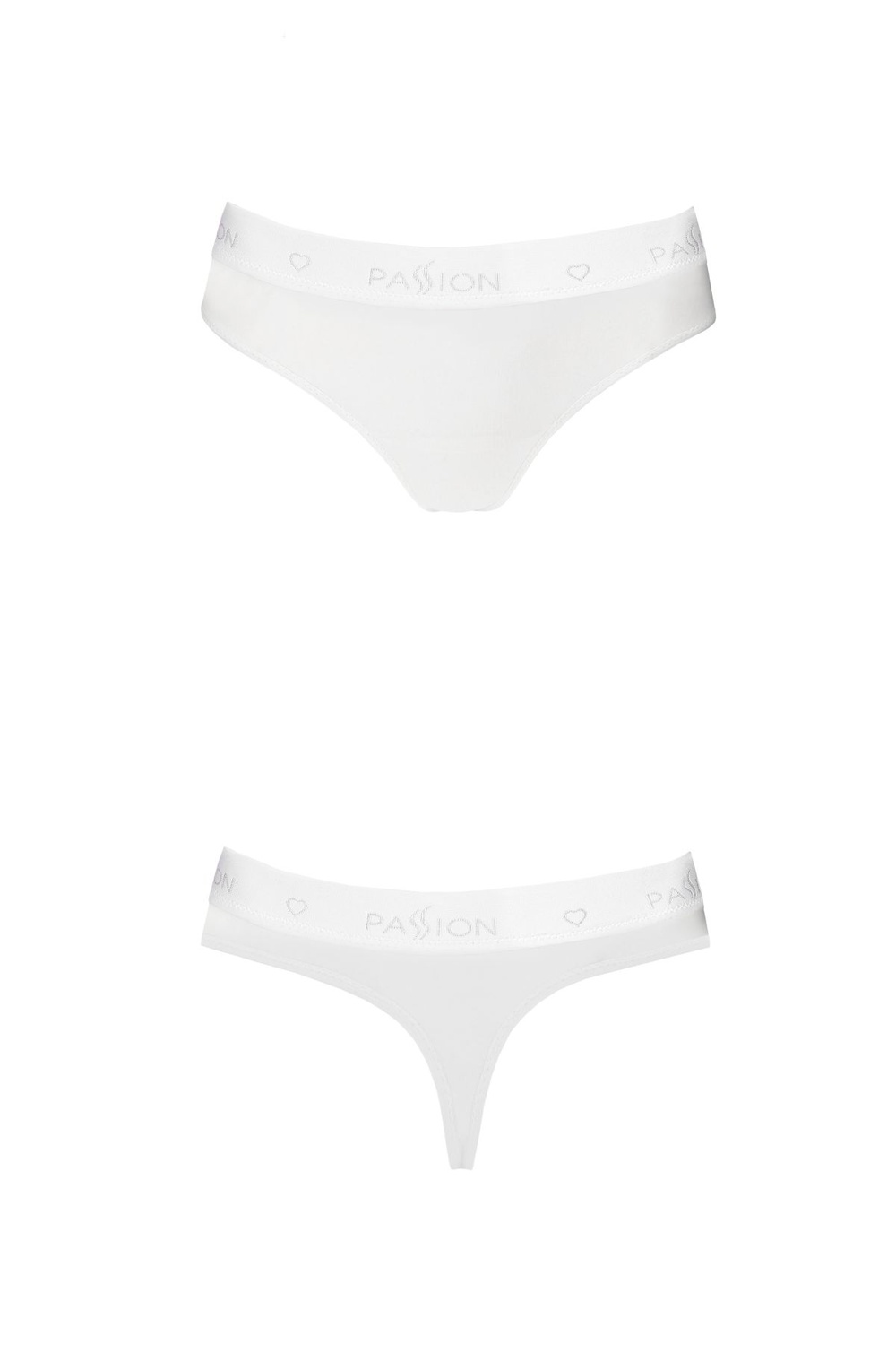 Трусики-бразилиана з бавовни Passion PS005 PANTIES white, size M фото