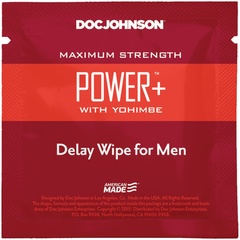 Пролонгуюча серветка Doc Johnson Power + Delay Wipe For Men з екстрактом йохимбе фото