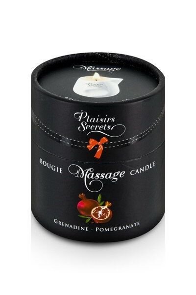 Масажна свічка Plaisirs Secrets Pomegranate (80 мл) подарункова упаковка, керамічна посудина фото