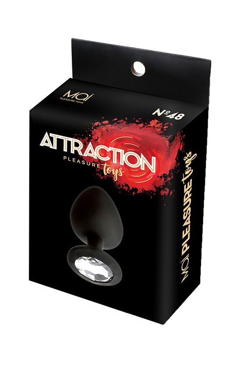 Анальна пробка з кристалом MAI Attraction Toys №47 Black, довжина 7см, діаметр 2,5 см фото