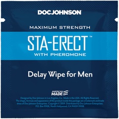 Пролонгуюча серветка Doc Johnson Sta-Erect Delay Wipe For Men з феромонами фото