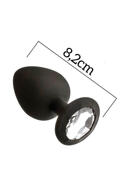 Анальна пробка з кристалом MAI Attraction Toys №48 Black, довжина 8,2см, діаметр 3,5 см фото