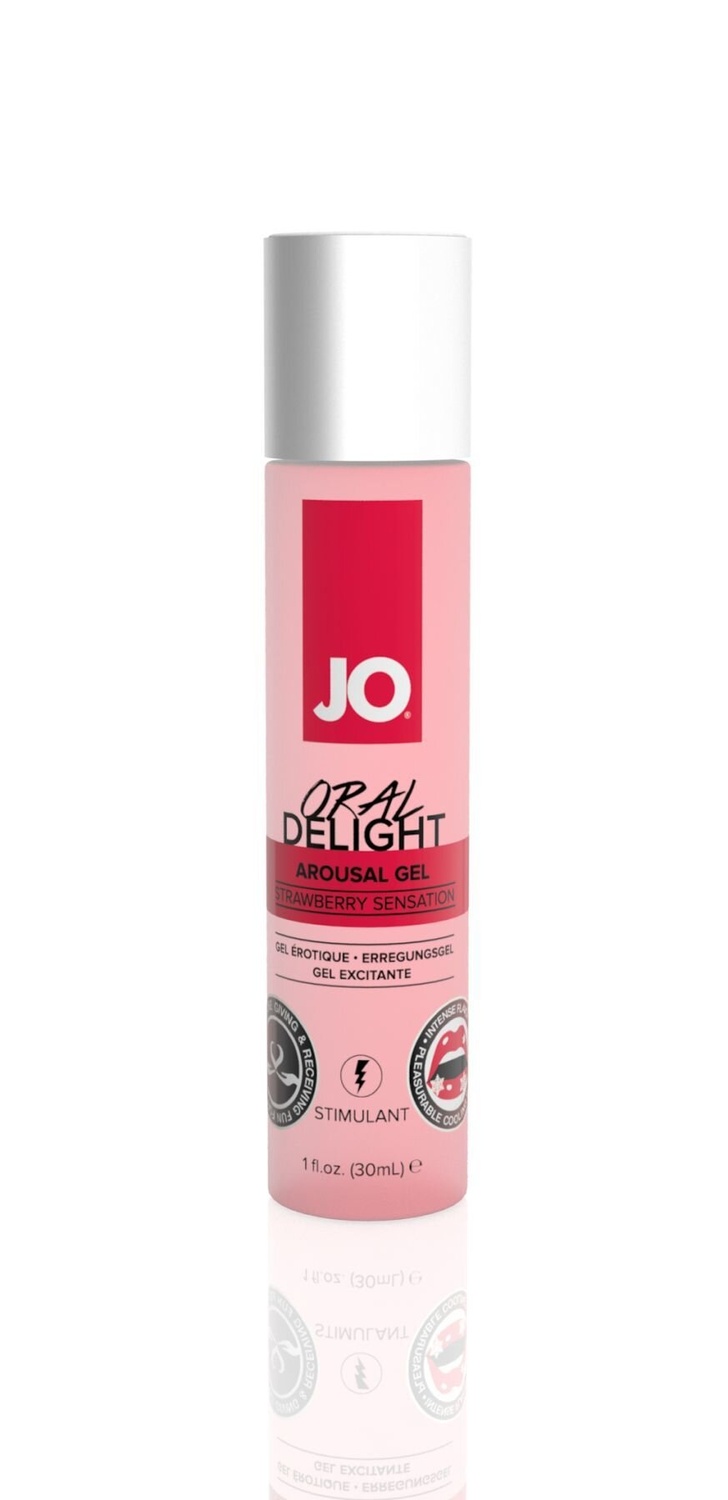 Гель для оральних ласк System JO Oral Delight — Strawberry Sensation (30 мл), ефект холод-тепло фото
