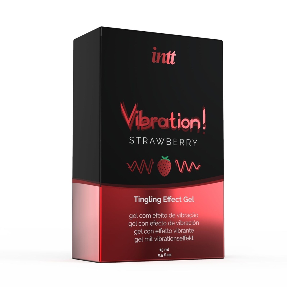 Рідкий вібратор Intt Vibration Strawberry (15 мл) EXTRA GREEN, дуже смачний, діє до 30 хвилин фото
