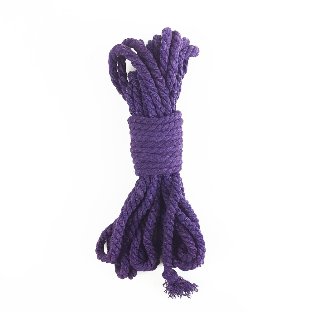 Бавовняна мотузка BDSM 8 метрів, 6 мм, колір лаванда фото