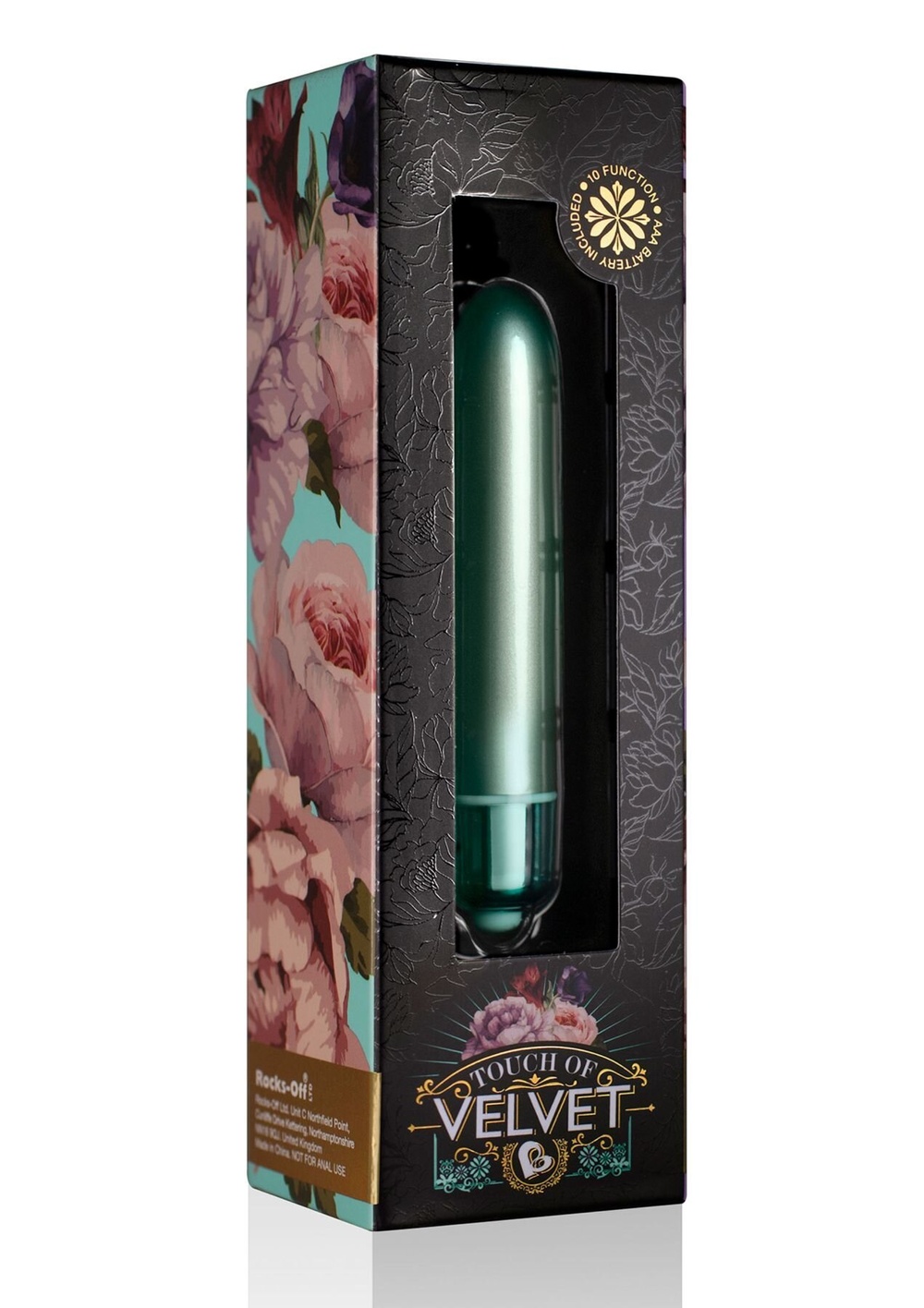 Вибропуля Rocks Off RO-90mm Touch of Velvet Aqua Lily матовая, 10 режимов работы, на батарейке фото