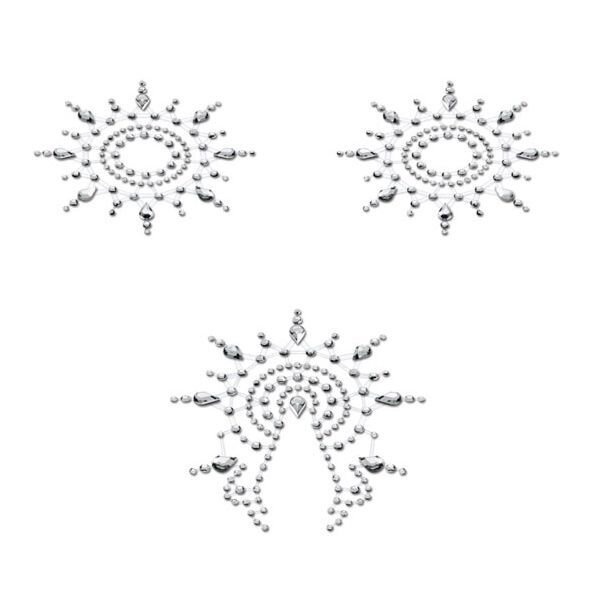 Пестіс з кристалів Petits Joujoux Gloria set of 3 — Silver, прикраса на груди і вульву фото