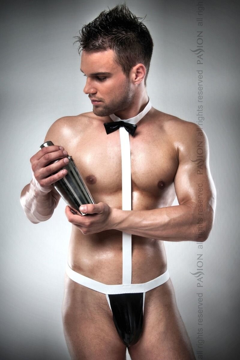 Чоловічий еротичний костюм офіціанта Passion 021 BODY S/M: дуже відверте боді фото