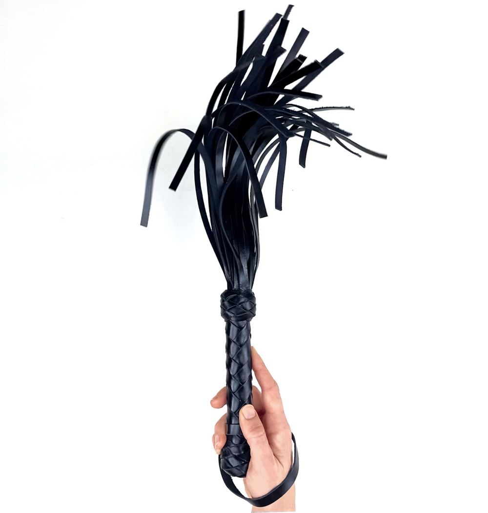 Флоггер маленький / мартінет, 30 хвостів по 35 см, колір чорний фото