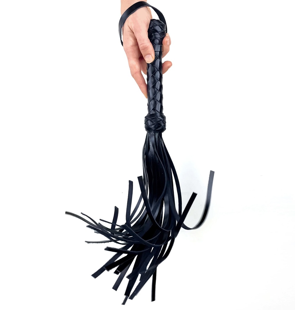 Флоггер маленький / мартінет, 30 хвостів по 35 см, колір чорний фото