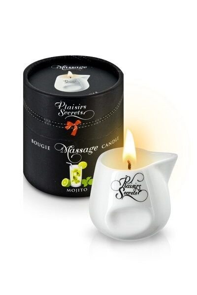 Масажна свічка Plaisirs Secrets Mojito (80 мл) подарункова упаковка, керамічна посудина фото