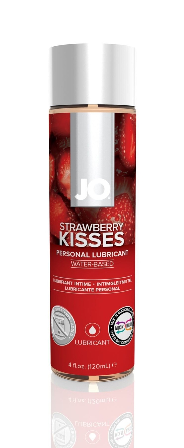 Змазка на водній основі System JO H2O — Strawberry Kiss (120 мл) без цукру, рослинний гліцерин фото