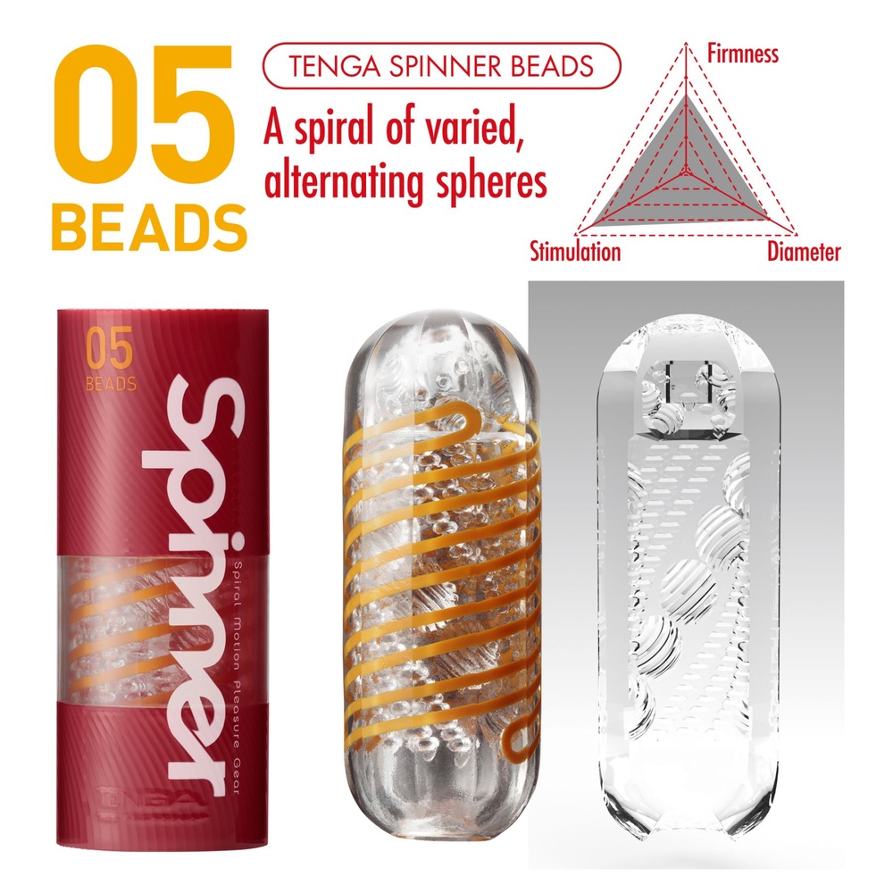 Мастурбатор Tenga Spinner 05 Beads з пружною стимулюючою спіраллю всередині фото