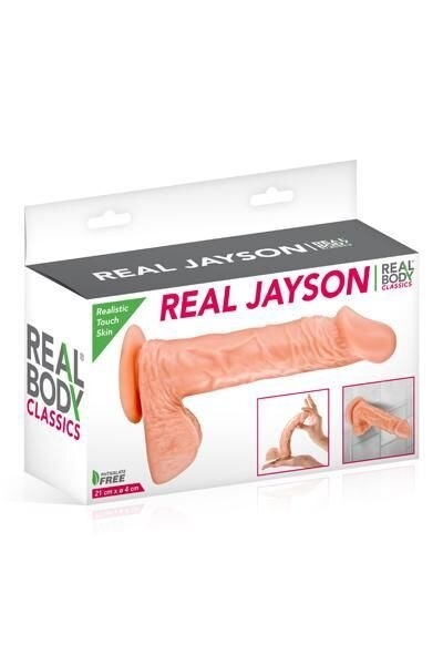 Фалоімітатор Real Body — Real Jayson Flesh, TPE, діаметр 4 см фото