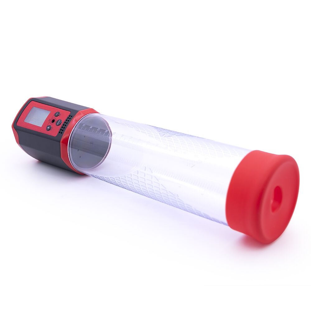 Автоматична вакуумна помпа Men Powerup Passion Pump Red, LED-табло, перезаряджувана, 8 режимів фото