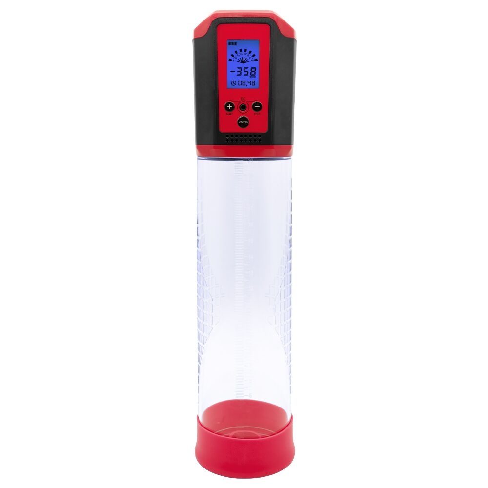 Автоматична вакуумна помпа Men Powerup Passion Pump Red, LED-табло, перезаряджувана, 8 режимів фото