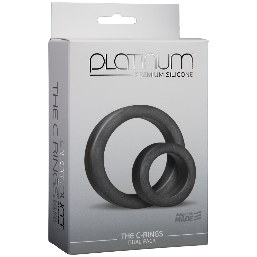 Набір ерекційних кілець Doc Johnson Platinum Silicone The C-Rings Charcoal (м'ята упаковка) фото