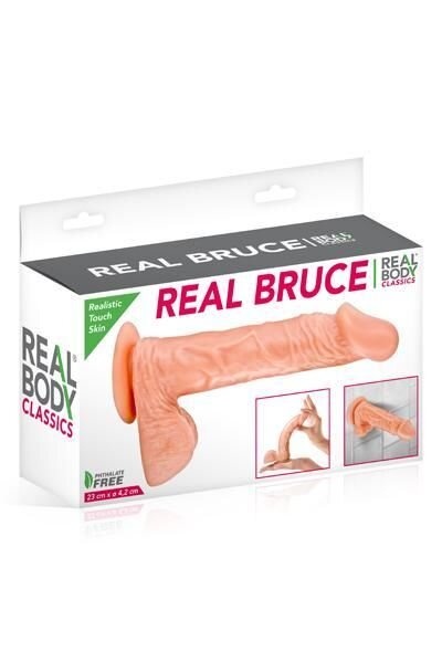 Фалоімітатор Real Body — Real Bruce Flesh, TPE, діаметр 4,2 см фото