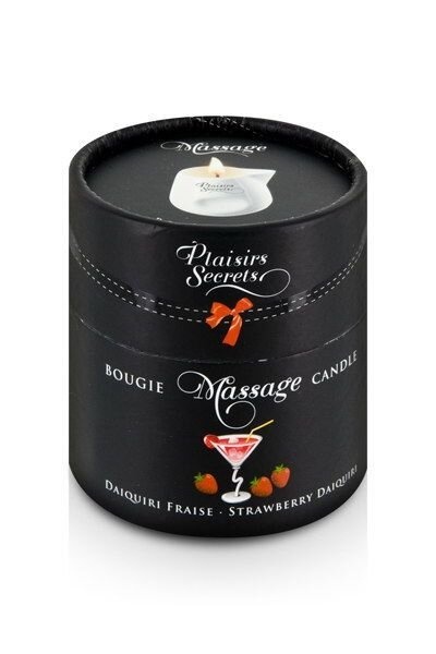 Масажна свічка Plaisirs Secrets Strawberry Daiquiri (80 мл) подарункова упаковка, керамічна посудина фото