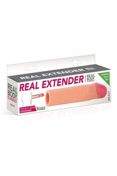 Насадка на член Real Body — Real Extender BEAST з відкритими голівкою фото