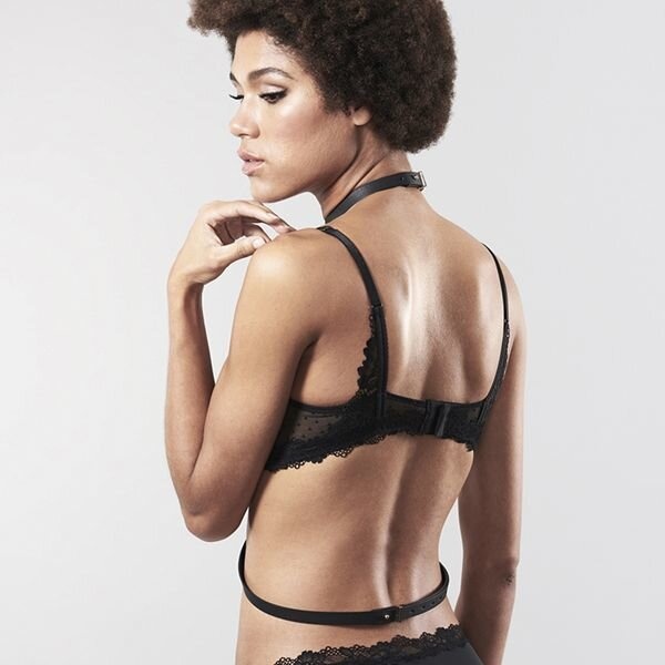 Портупея Bijoux Indiscrets MAZE — I Harness Black, екошкіра, дуже стильна фото