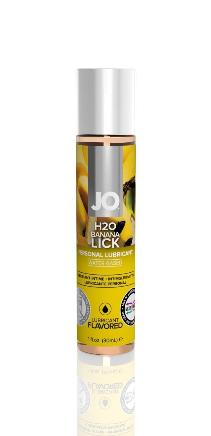 Змазка на водній основі System JO H2O — Banana Lick (30 мл) без цукру, рослинний гліцерин фото