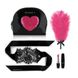 Романтичний набір Rianne S: Kit d'Amour: віброкуля, пір'їнка, маска, чохол-косметичка Black/Pink фото 1