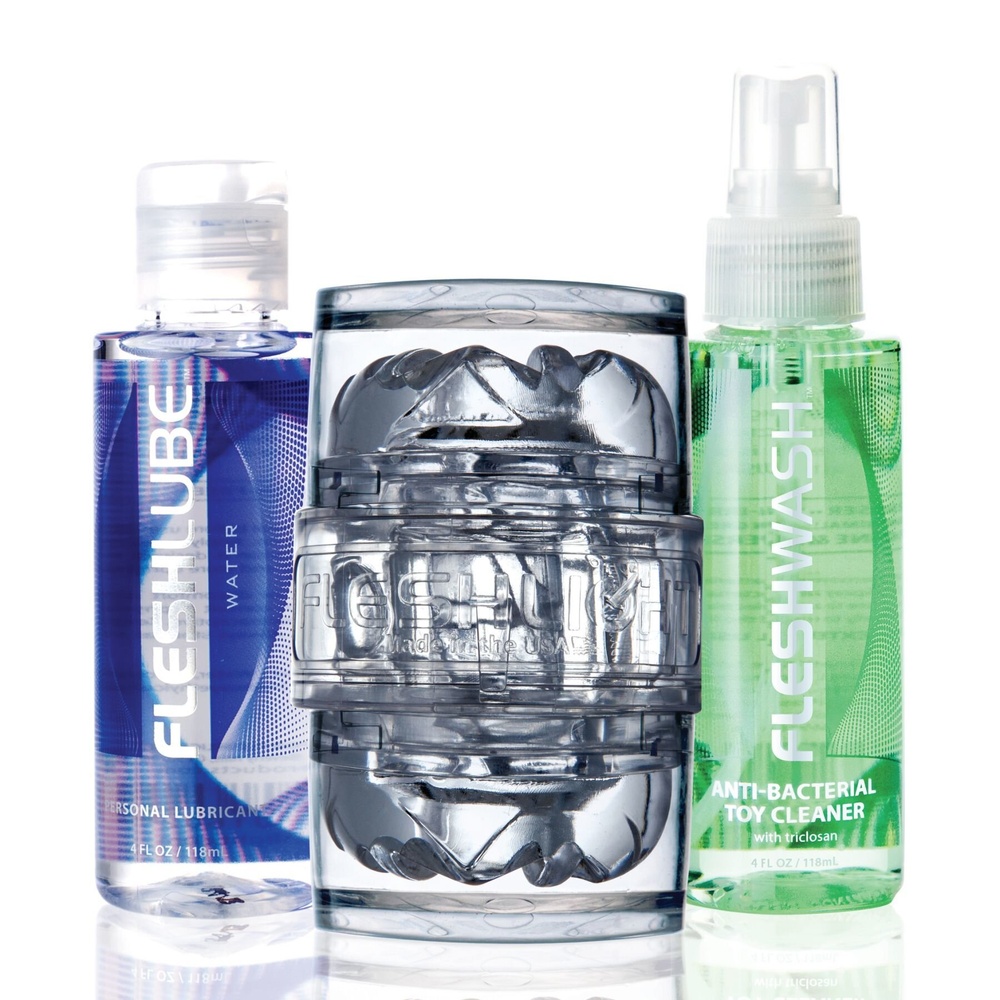 Мастурбатор Fleshlight Quickshot Vantage Value Pack: смазка и чистящее средство фото