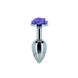 Металевий анальний затор Lux Active з трояндою - Rose Anal Plug - Purple, віброкуля в подарунок фото 1
