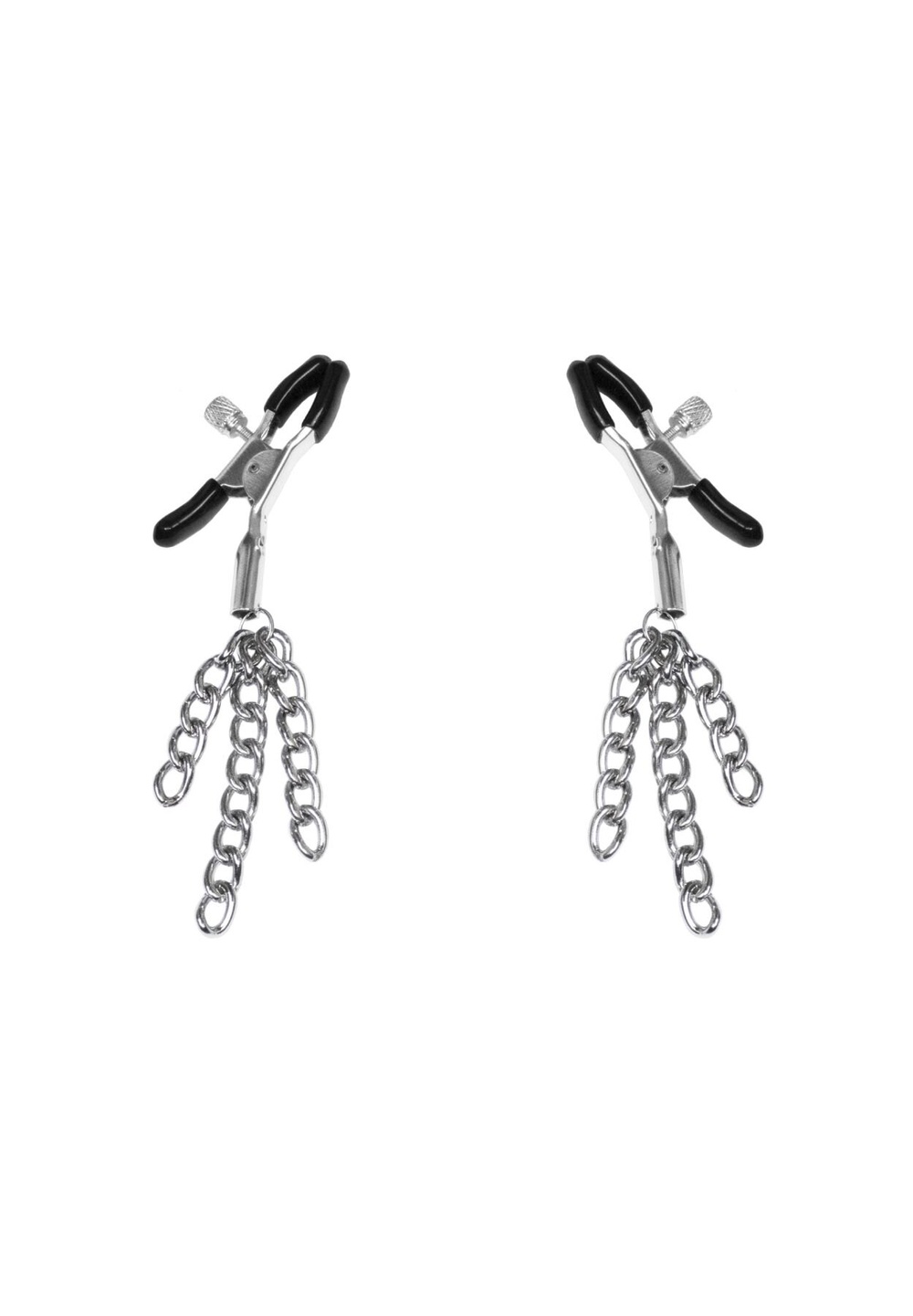 Зажимы для сосков с кисточками Feral Feelings - Nipple clamps Tassels, серебро/черный фото