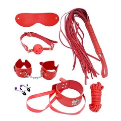 Набір MAI BDSM STARTER KIT Nº 75: батіг, кляп, наручники, маска, нашийник з повідцем, мотузка, затискачі фото