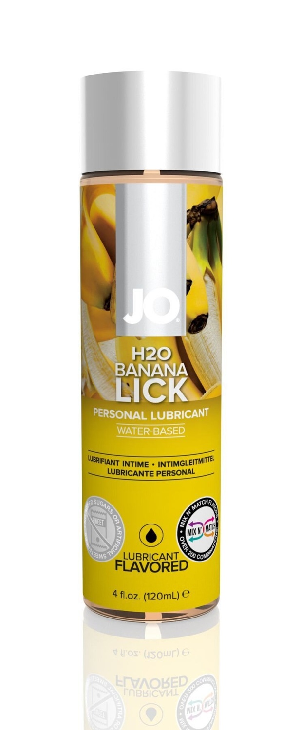 Змазка на водній основі System JO H2O — Banana Lick (120 мл) без цукру, рослинний гліцерин фото