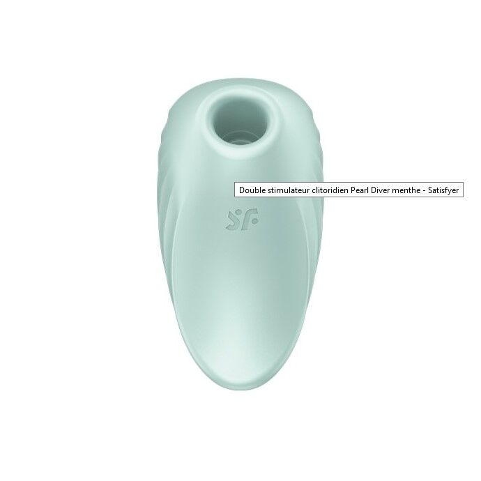 Вакуумний кліторальний стимулятор із вібрацією Satisfyer Pearl Diver Mint фото
